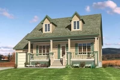 3-Bed Country House Plan with Attached Garage - 1565 Sq Ft