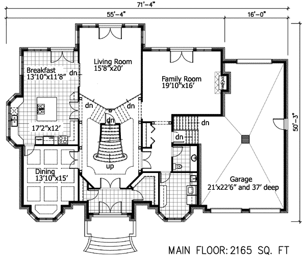 Plan 90018PD: Sunken Living Room - Floor Plan - Main Level - European