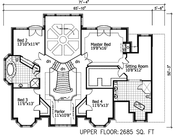 Plan 90018PD: Sunken Living Room - Floor Plan - 2nd Floor - European