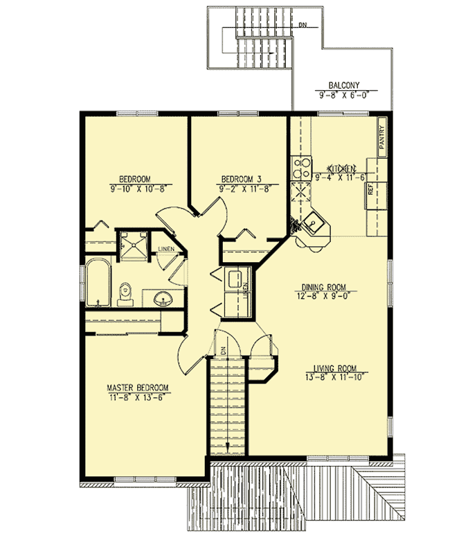 Plan 90026PD: Multi-Family Living - Floor Plan - 2nd Floor - Southern