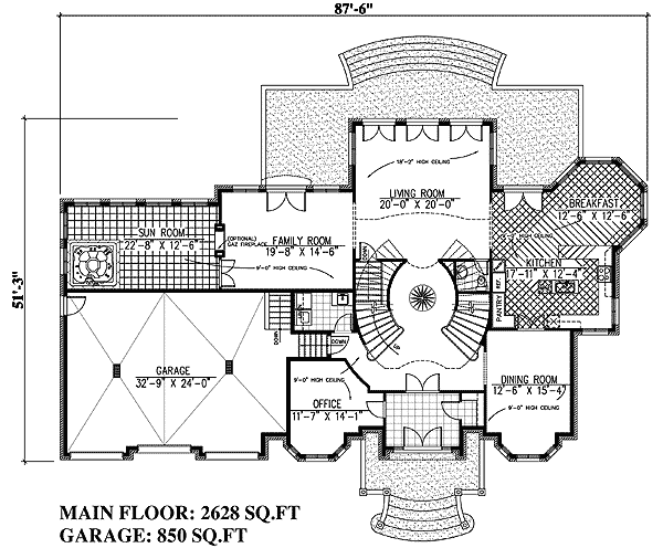 Plan 90072PD: The Finer Things in Life - Floor Plan - Main Level - European