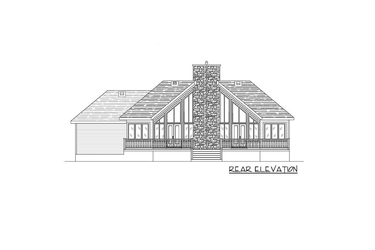 Plan 90074PD: Modern 1501 Sq Ft House Plan with Dramatic Windows - Image #4 - Contemporary, Mid Century Modern, Mountain, Ranch