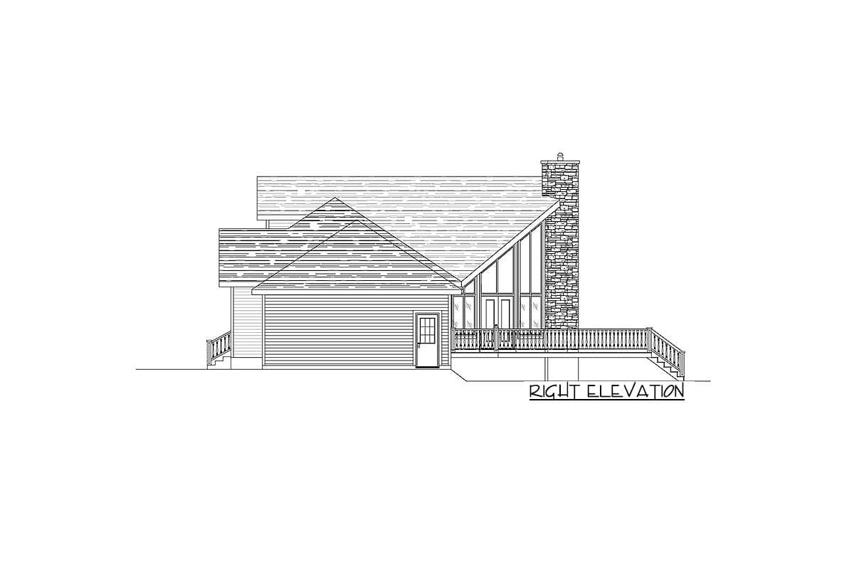 Plan 90074PD: Modern 1501 Sq Ft House Plan with Dramatic Windows - Image #5 - Contemporary, Mid Century Modern, Mountain, Ranch