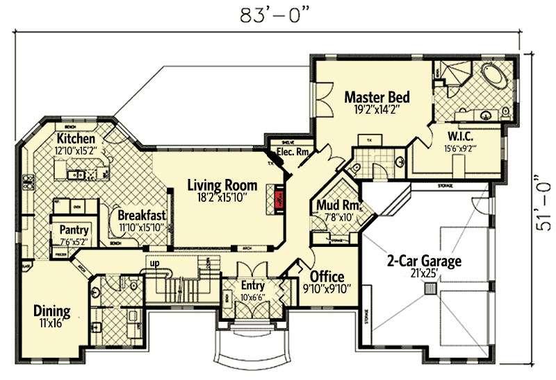 Plan 90095PD: Stunning European Manor - Floor Plan - Main Level - European, French Country