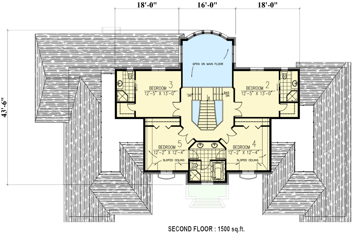 Plan 90124PD: Splendid European Home Plan with Grand Staircase - Floor Plan - 2nd Floor - European, Traditional
