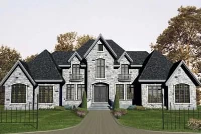Splendid European Home Plan with Grand Staircase
