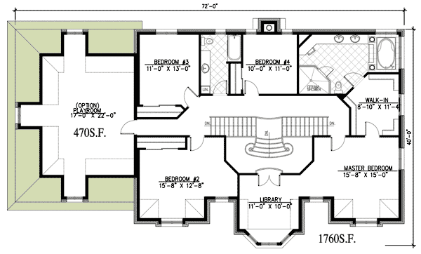Plan 9013PD: Deluxe European House Plan with Library in Master Bedroom