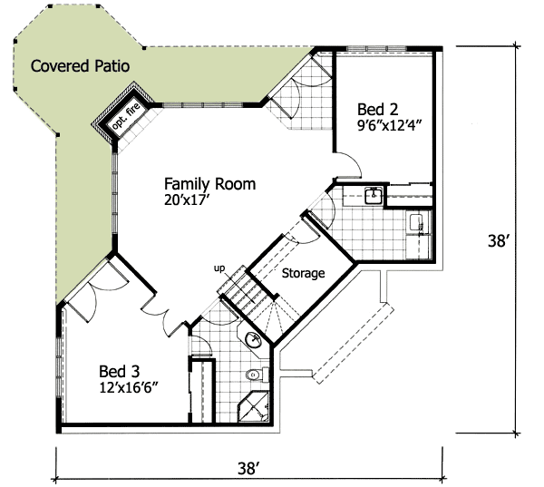 Plan 90130PD: Dramatic Views - Floor Plan - Lower Level - Country, Mountain, Vacation