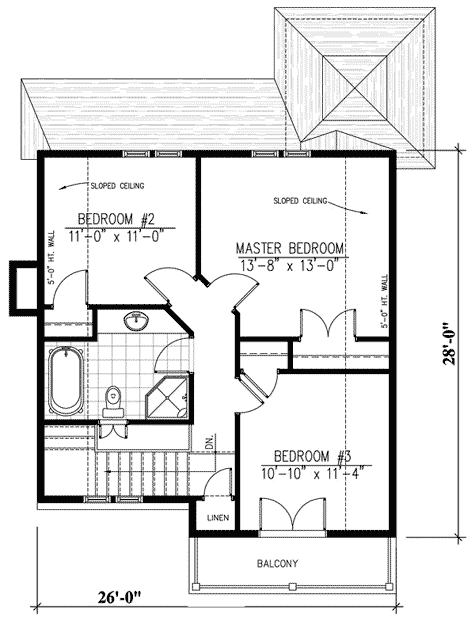Plan 90133PD: 3-Level Escape - Floor Plan - 2nd Floor - Cottage, Mountain, Vacation