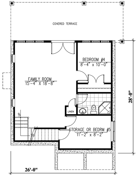 Plan 90133PD: 3-Level Escape - Floor Plan - Basement - Cottage, Mountain, Vacation
