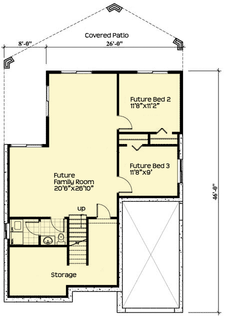 Plan 90164PD: Vacation Escape - Floor Plan - Lower Level - Contemporary, Mountain, Vacation