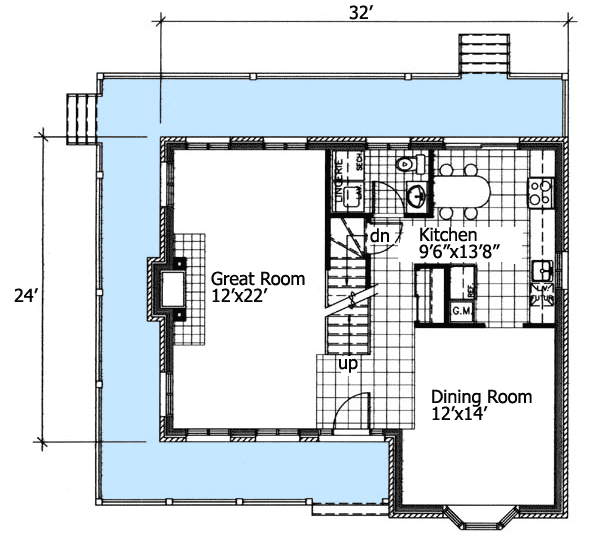 Plan 90167PD: Farmhouse with 3-Sided Wraparound Porch - Floor Plan - Main Level - Country, Farmhouse, Traditional