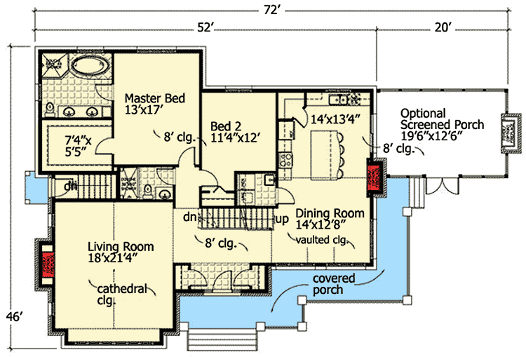 Plan 90179PD: Lower Level In-Law or Nanny Suite - Floor Plan - Main Level - Country, Traditional