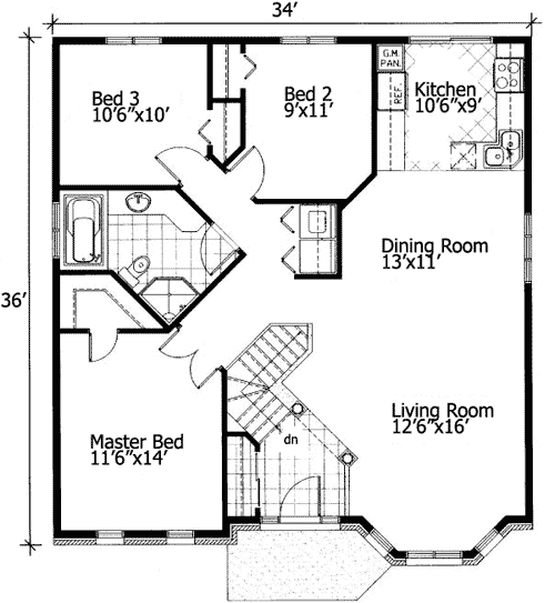 Plan 90209PD: Barrier Free Small House Plan - Floor Plan - Main Level - Cottage