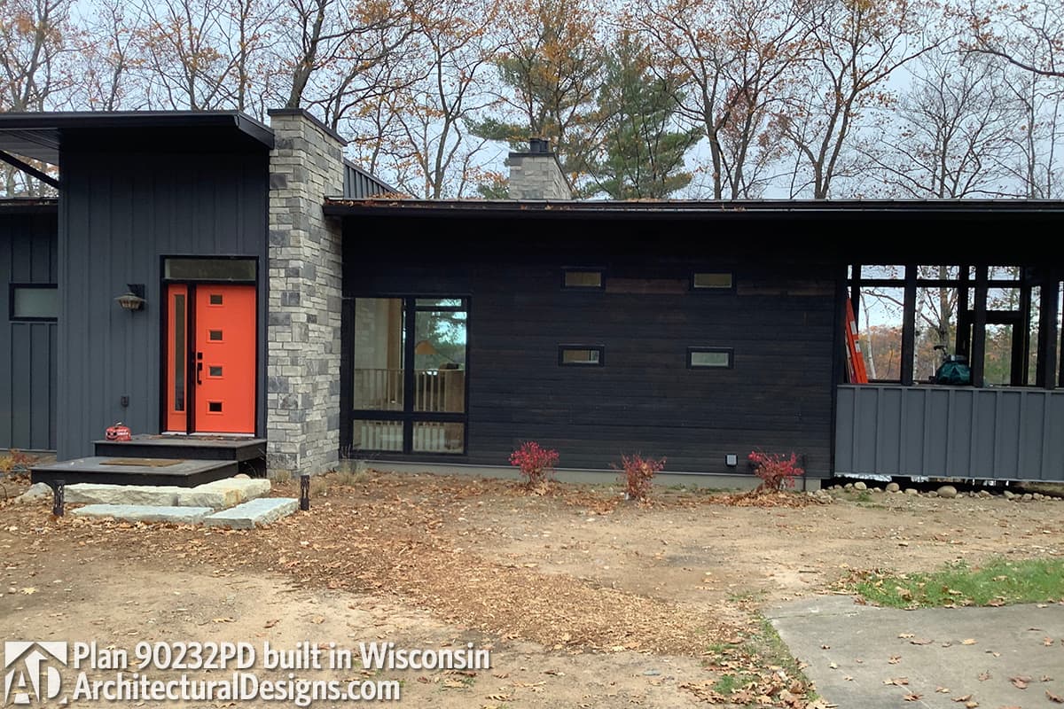 Plan 90232PD: 3-Bed Contemporary House Plan with Walkout Basement & Drive-Under Car Port - Image #8 - Contemporary, Mid Century Modern, Modern