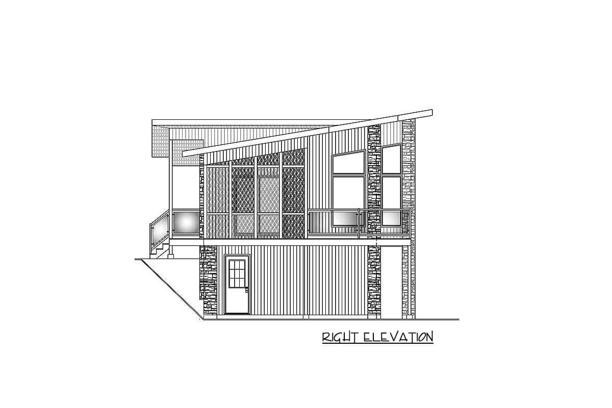 Plan 90232PD: 3-Bed Contemporary House Plan with Walkout Basement & Drive-Under Car Port - Image #13 - Contemporary, Mid Century Modern, Modern