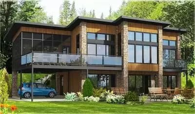 Contemporary Home Plan With All Beds Down