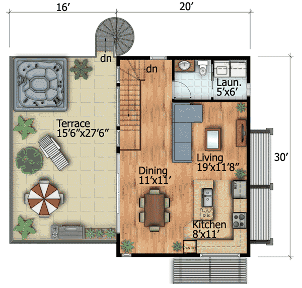 Plan 90242PD: Terraced Contemporary With Carport - Floor Plan - 2nd Floor - Modern