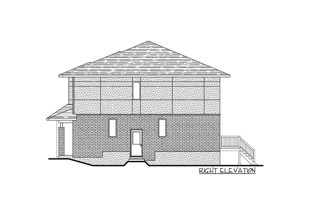 Plan 90254PD: Asymmetrical Contemporary Duplex - Image #4 - Northwest