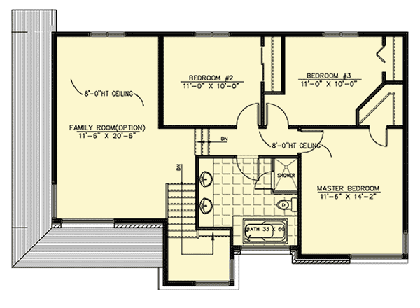 Plan 90260PD: Optional Family Room and Garage - Floor Plan - 2nd Floor - Contemporary, Northwest