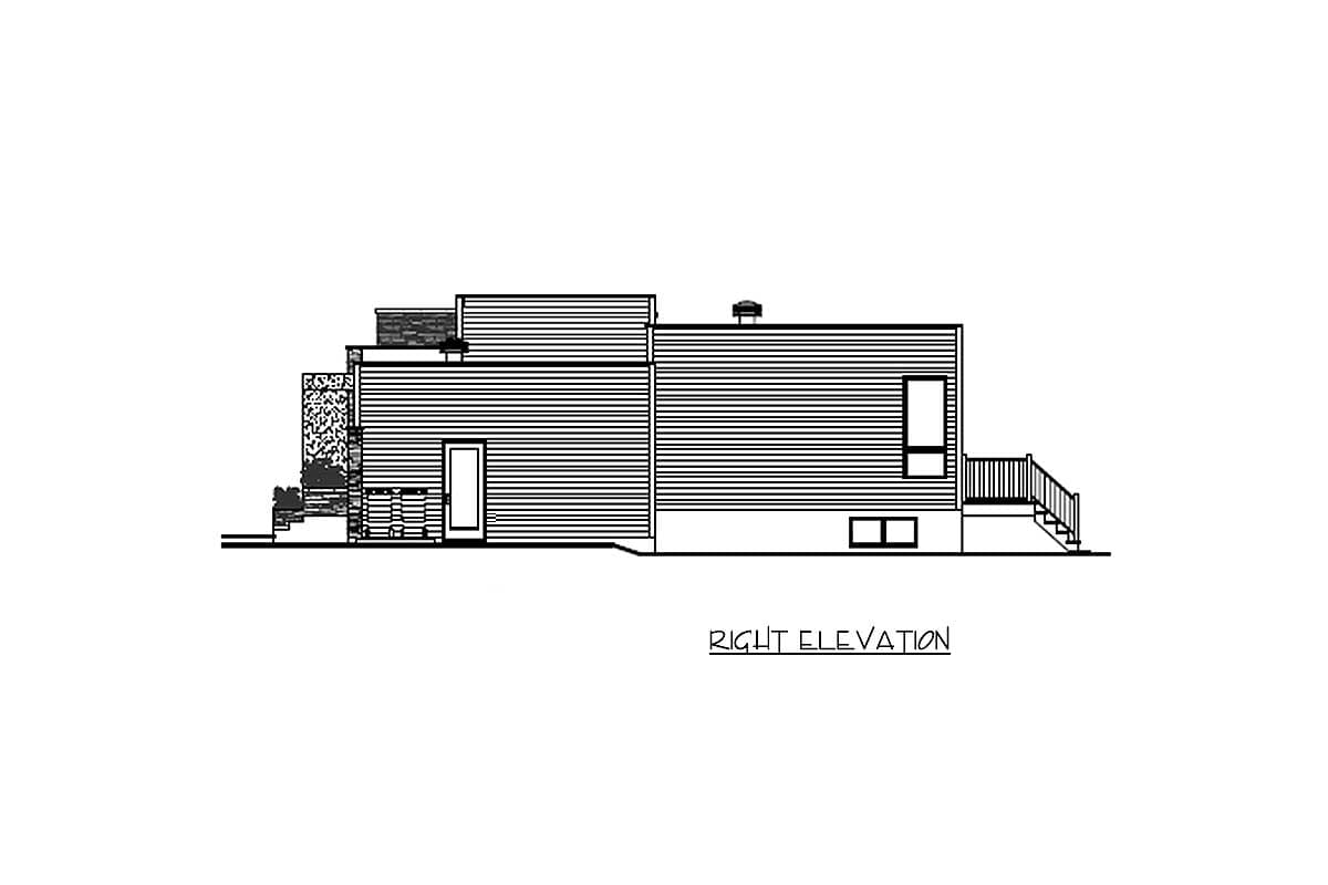 Plan 90261PD: Split-Level Home with Open Layout - Image #4 - Contemporary, Mid Century Modern, Modern