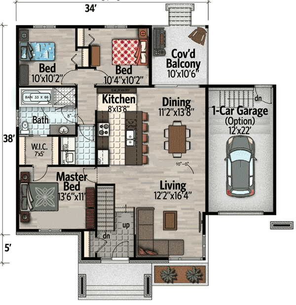Plan 90266PD: Contemporary Styling - Floor Plan - Main Level - Contemporary, Mid Century Modern, Modern