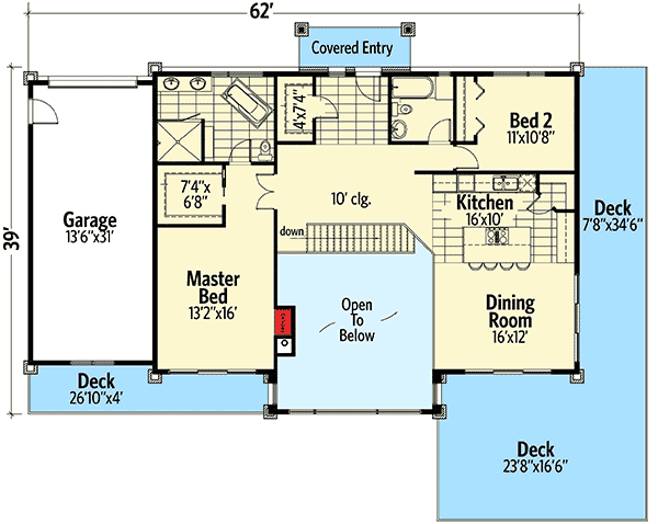Plan 90269PD: Walls of Glass - Floor Plan - Main Level - Contemporary, Mid Century Modern, Modern