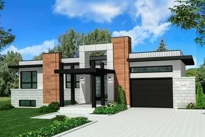 Modern Home Plan with Striking Exterior