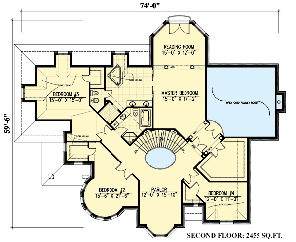 Plan 9029PD: European Mansion with Two Reading Rooms - Floor Plan - 2nd Floor - European