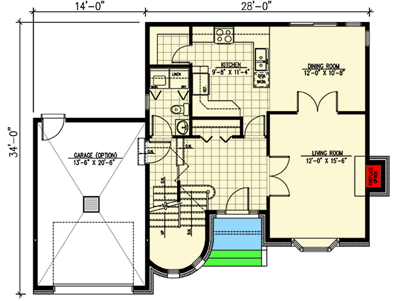 Plan 9042PD: Dramatic Stone Tower - Floor Plan - Main Level - European