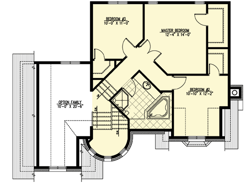 Plan 9042PD: Dramatic Stone Tower - Floor Plan - 2nd Floor - European