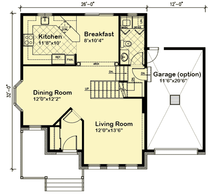 Plan 9044PD: Narrow Lot European House Plan - Floor Plan - Main Level - European, Traditional