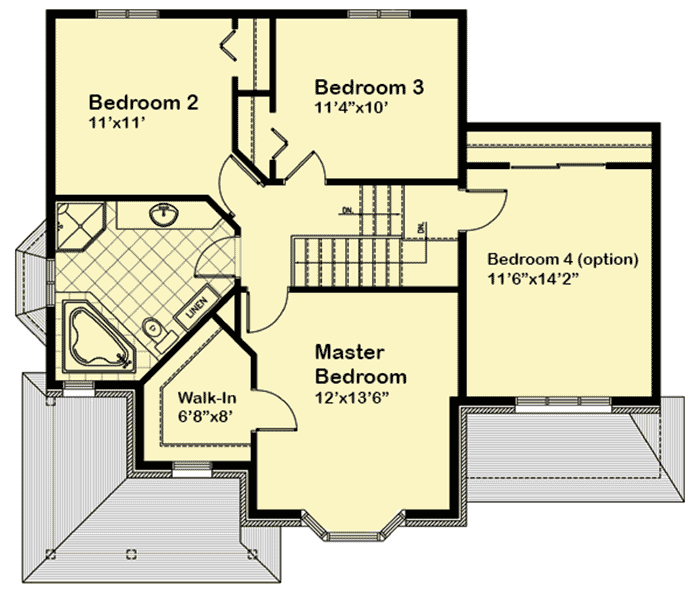 Plan 9044PD: Narrow Lot European House Plan - Floor Plan - 2nd Floor - European, Traditional