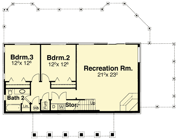 Plan 92045VS: Simply Country - Floor Plan - Basement - Country, Ranch, Vacation