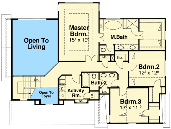 Plan 92065VS: Southern Farmhouse - Floor Plan - 2nd Floor - Farmhouse, Southern, Traditional