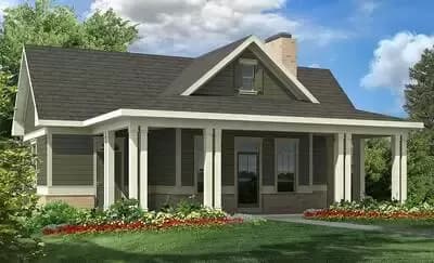 900 Square Foot ADU with Vaulted Rec Room - Architectural Designs