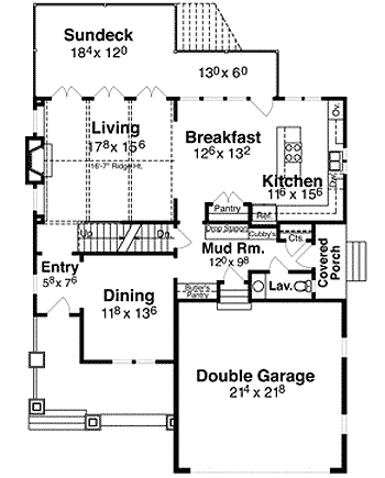 Plan 92090VS: Craftsman Cottage with Options - 2449 Sq Ft - Floor Plan - Main Level - Bungalow, Cottage, Craftsman, Northwest