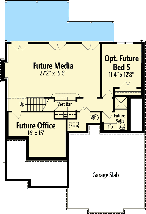 Plan 92091VS: Craftsman Cottage With Sun Deck - Floor Plan - Lower Level - Cottage, Craftsman, Northwest, Shingle