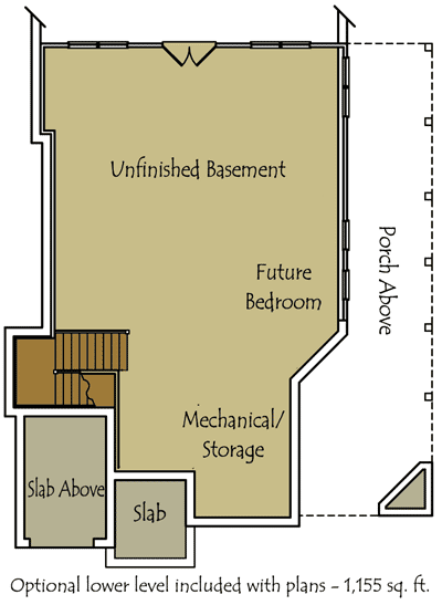 Plan 92302MX: Rustic Mountain Cottage House Plan - 1946 Sq Ft - Floor Plan - Lower Level - Cottage, Craftsman, Mountain, Rustic