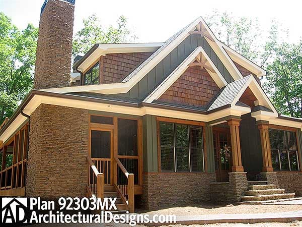Plan 92303MX: Rustic Mountain Cottage with Angled Carport - 2407 Sq Ft - Image #15 - Cottage, Craftsman, Mountain, Rustic