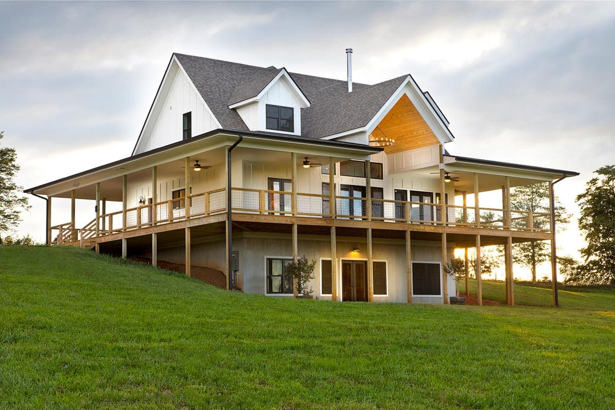 Plan 92309MX: Lake House Plan Retreat with Full Wraparound Porch - 2052 Sq Ft - Image #30 - Cottage, Country, Mountain, Rustic