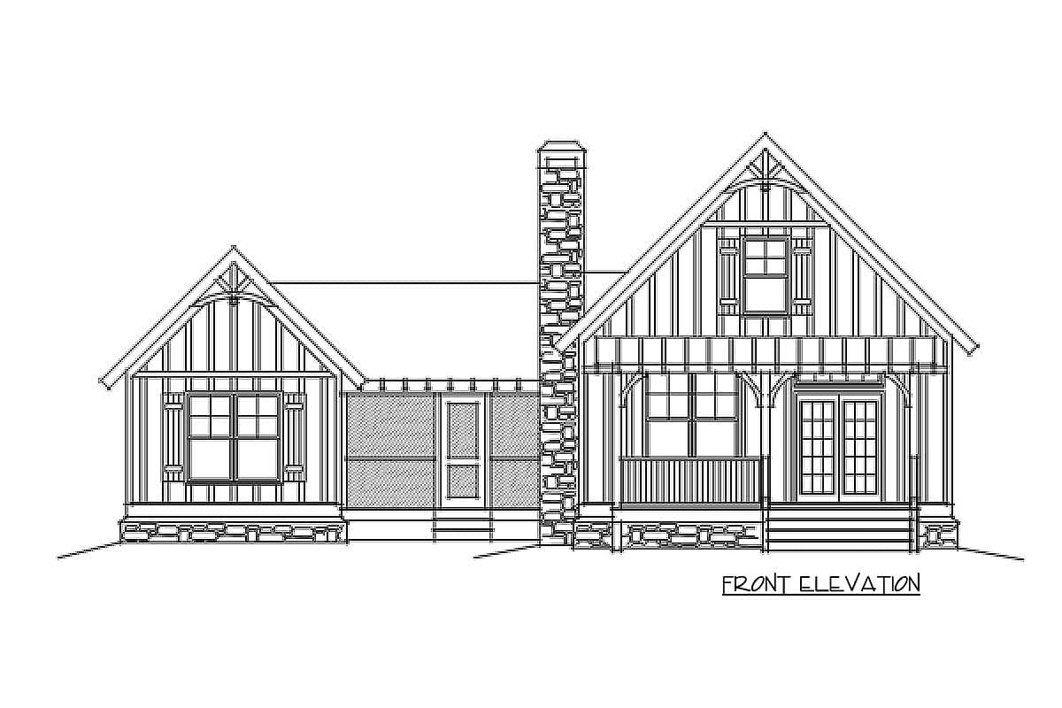 Plan 92318MX: 3 Bedroom Dogtrot House Plan - 1112 Sq Ft - Image #6 - Cabin, Cottage, Mountain, Rustic