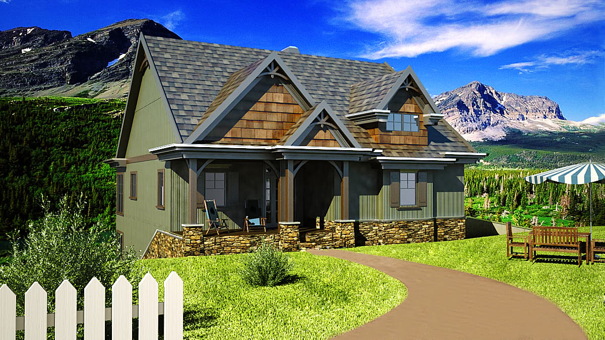 Plan 92322MX: Lake House Plan With 4 Bunks and 3 Bedrooms - 2347 Sq Ft - Image #10 - Cottage, Country, Mountain, Rustic