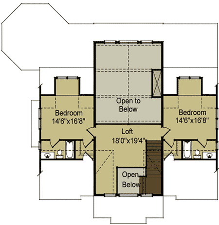 Plan 92328MX: Mountain (or Lake) House Plan with Outdoor Fireplace and Vaulted Ceilings - 2401 Sq Ft - Floor Plan - 2nd Floor - Cabin, Cottage, Country, Craftsman, Mountain, Rustic