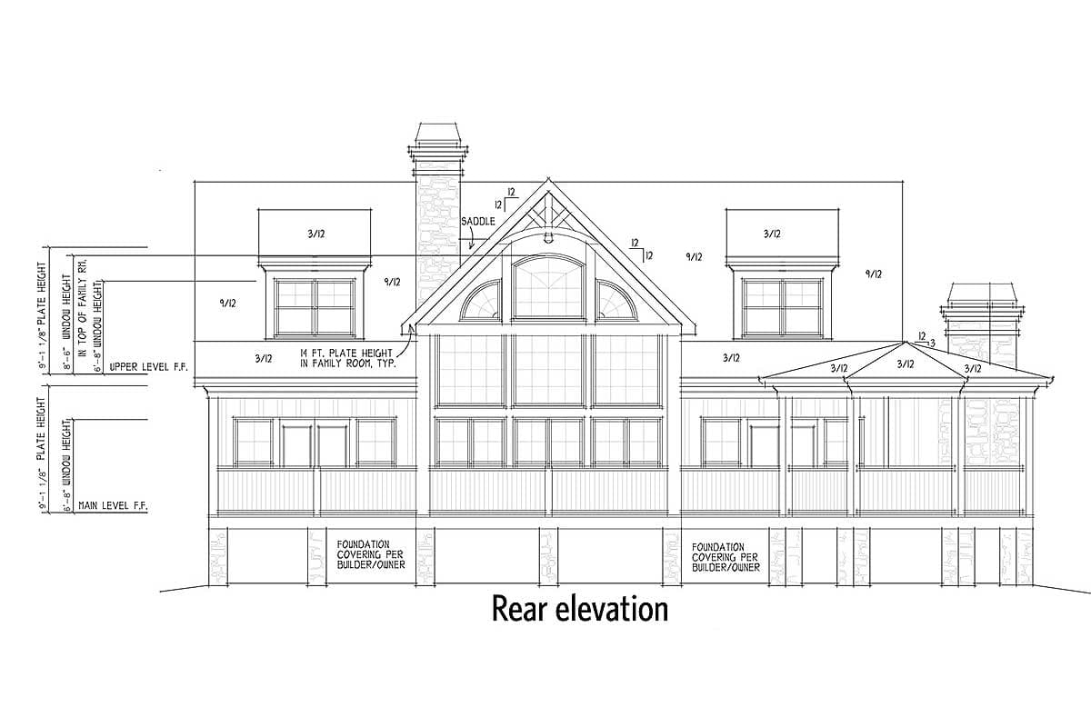 Plan 92328MX: Mountain (or Lake) House Plan with Outdoor Fireplace and Vaulted Ceilings - 2401 Sq Ft - Image #18 - Cabin, Cottage, Country, Craftsman, Mountain, Rustic