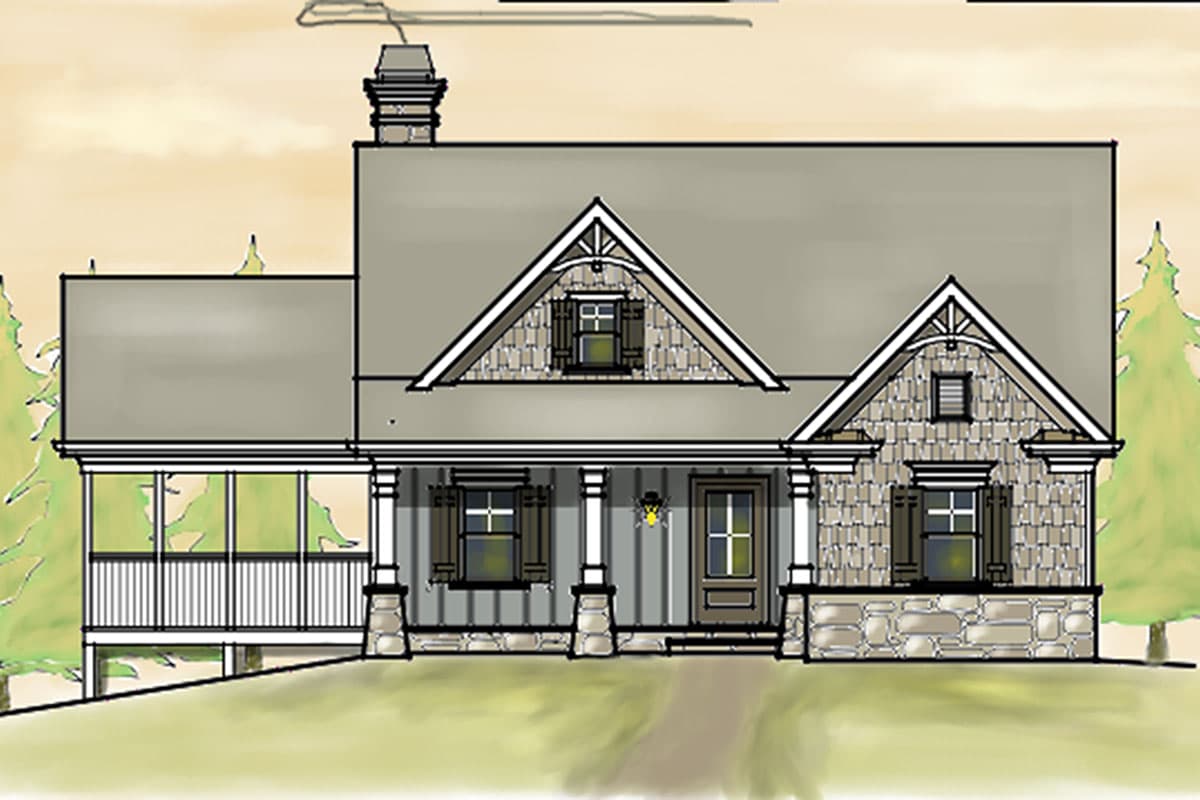 Plan 92334MX: Informal Lake House Plan - 2079 Sq Ft - Image #11 - Cabin, Cottage, Country