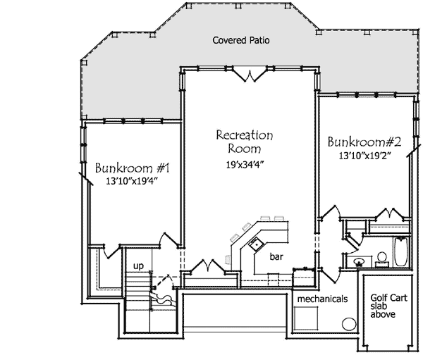 Plan 92340MX: Two Master Suite Escape - Floor Plan - Basement - Country, Mountain, Northwest, Rustic