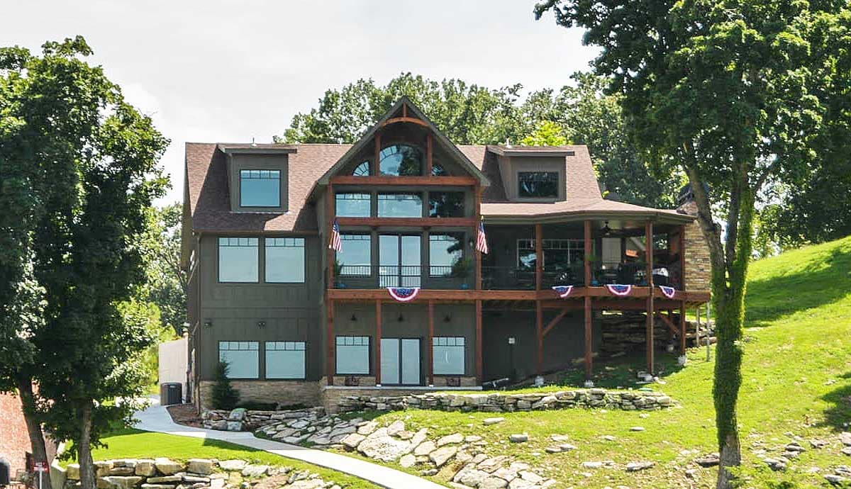 Plan 92350MX: Lake House Plan with Stacked Rear Porches - 2618 Sq Ft - Image #8 - Craftsman, Mountain, Rustic