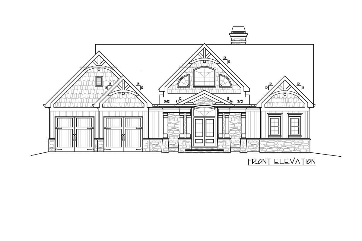 Plan 92350MX: Lake House Plan with Stacked Rear Porches - 2618 Sq Ft - Image #23 - Craftsman, Mountain, Rustic