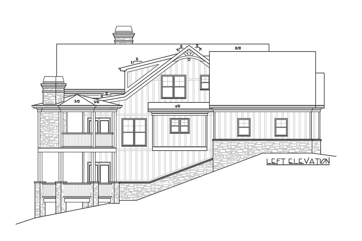 Plan 92350MX: Lake House Plan with Stacked Rear Porches - 2618 Sq Ft - Image #24 - Craftsman, Mountain, Rustic